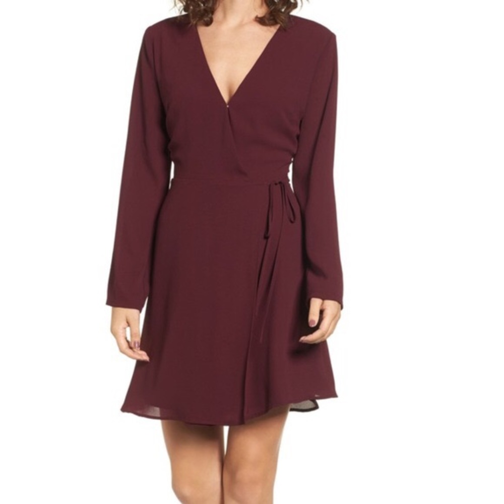 New Years Eve Dress, Lush Long Sleeve Wrap Dress